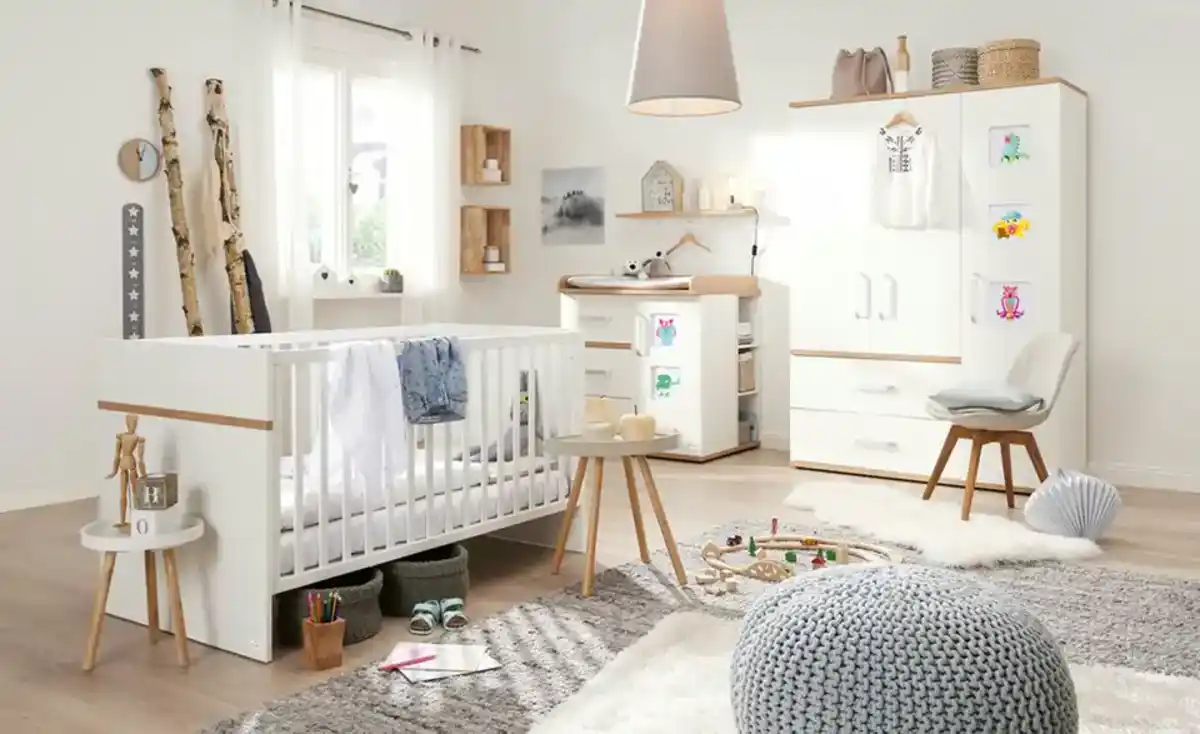Bild 3 von Mia & Mo Kleiderschrank  Clea ¦ weiß ¦ Maße (cm): B: 135 H: 193 T: 55.0 Baby > Babymöbel > Babykleiderschränke - Möbel Kraft