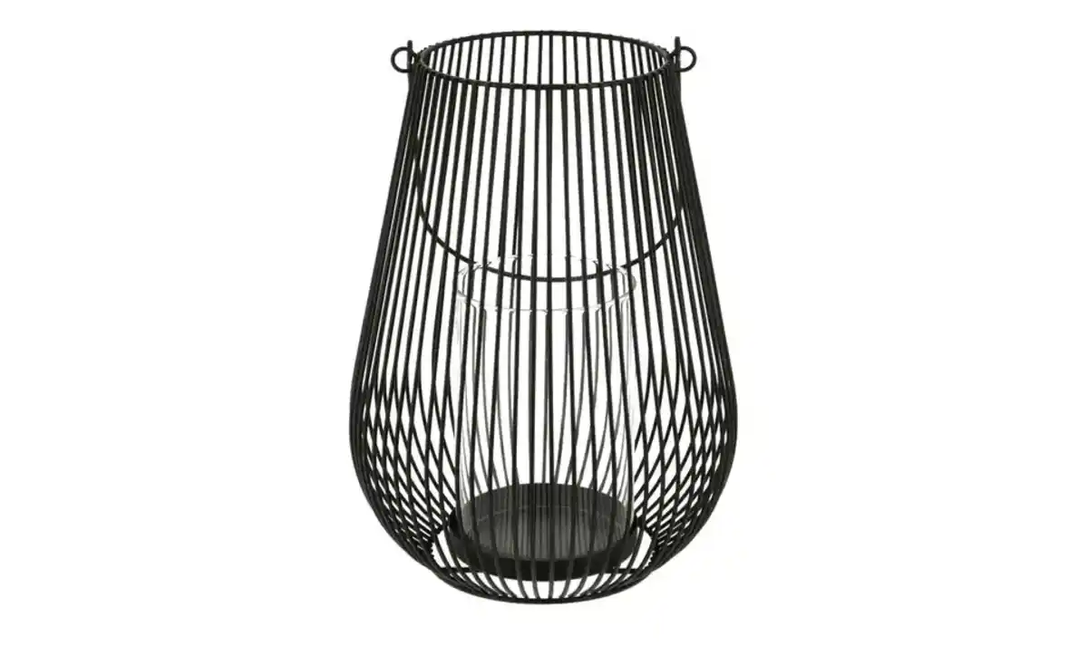 Bild 3 von Windlicht   ¦ schwarz ¦ Metall,Glas ¦ Maße (cm): H: 26,5  Ø: 19.0 Dekoration > Laternen & Windlichter - Möbel Kraft