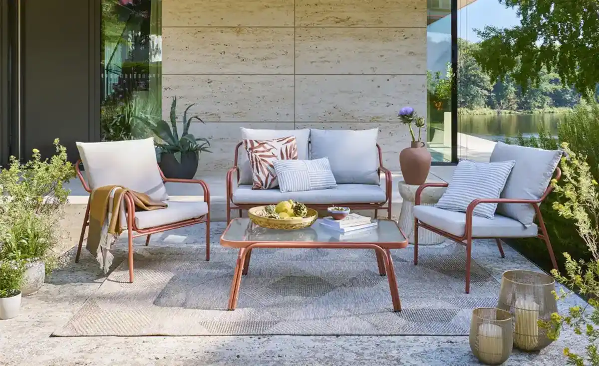 Bild 1 von Lounge-Set  Nantes  ¦ orange ¦ Maße (cm): B: 64,5 H: 35 Garten > Gartenmöbel > Gartenmöbelsets - Möbel Kraft