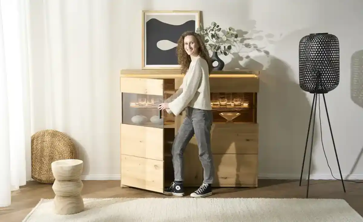 Bild 2 von Woodford Highboard  Alone ¦ holzfarben ¦ Maße (cm): B: 150 H: 128 T: 37.0 Kommoden & Sideboards > Highboards - Möbel Kraft