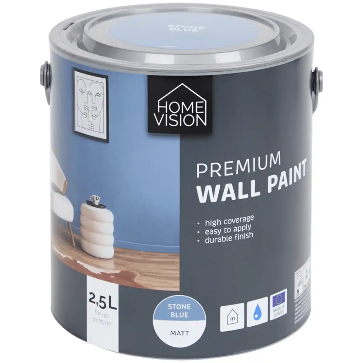 Bild 1 von Home Vision Matte Premium-Wandfarbe Stone Blue