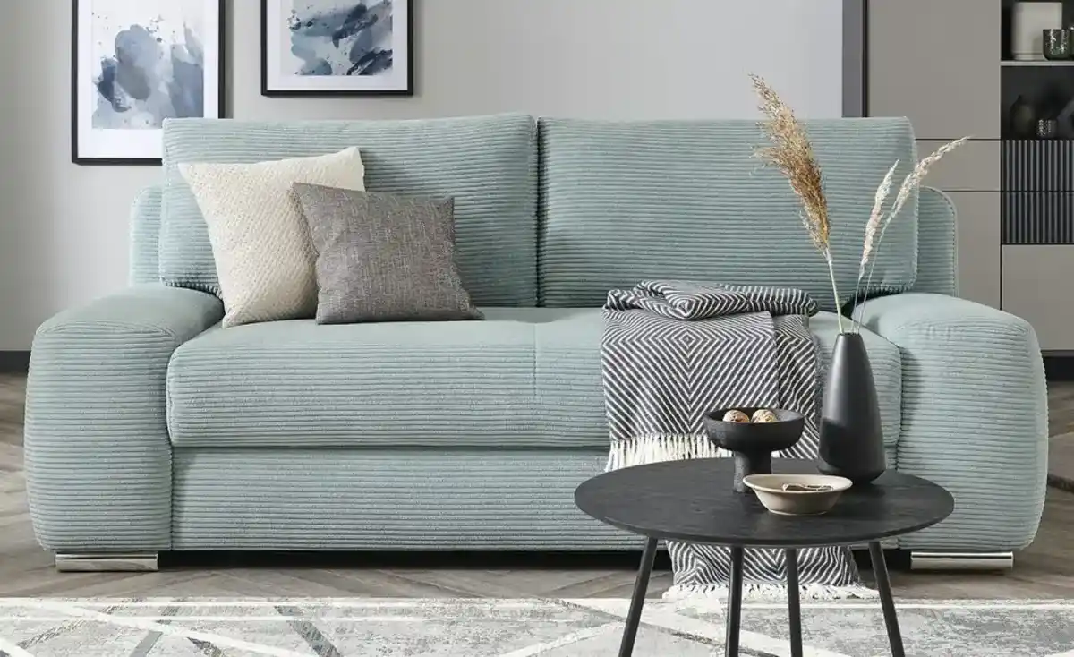 Bild 1 von bobb Schlafsofa mit Boxspringpolsterung  Viannie de Luxe ¦ blau ¦ Maße (cm): B: 210 H: 92 T: 108.0 Polstermöbel > Sofas > 2-Sitzer - Möbel Kraft