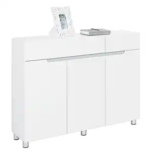 Xora Schuhschrank, Grau, Weiß, Holzwerkstoff, 9 Fächer, 2 Schubladen, 120x89x31 cm, Typenauswahl, Garderobe, Schuhaufbewahrung, Schuhschränke