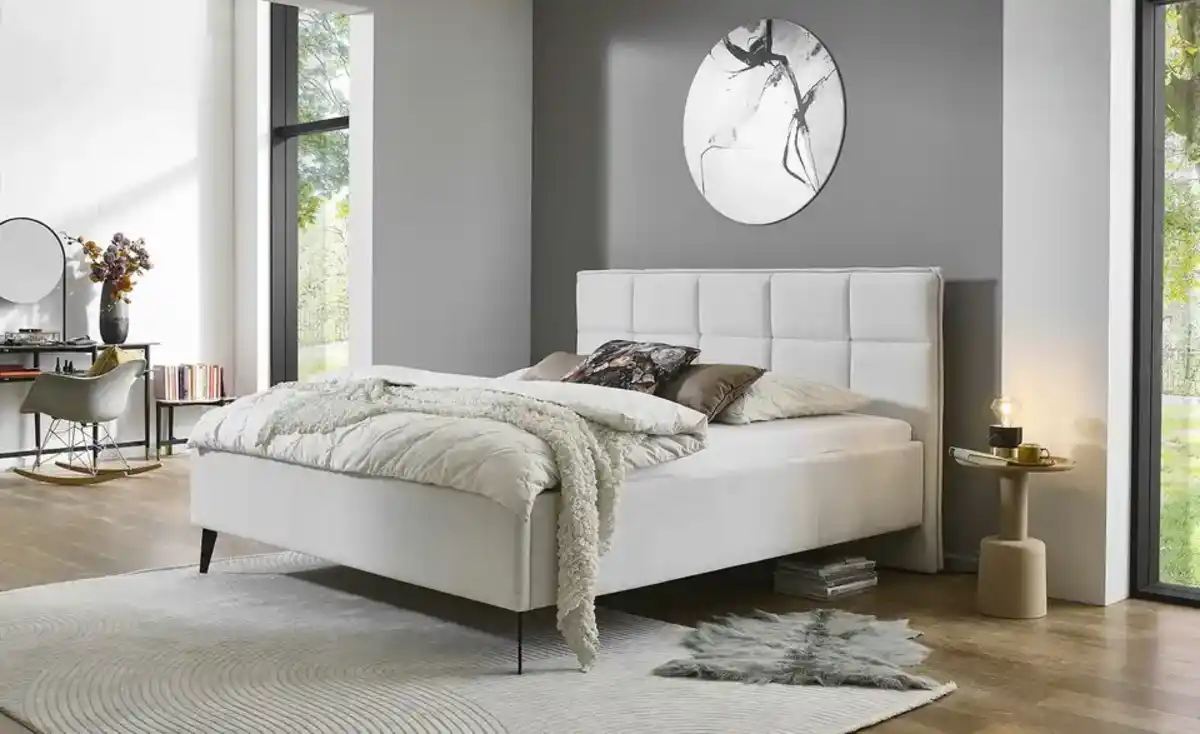 Bild 1 von Polsterbettgestell   ¦ beige ¦ Maße (cm): B: 202 H: 120 Betten > Doppelbetten - Möbel Kraft