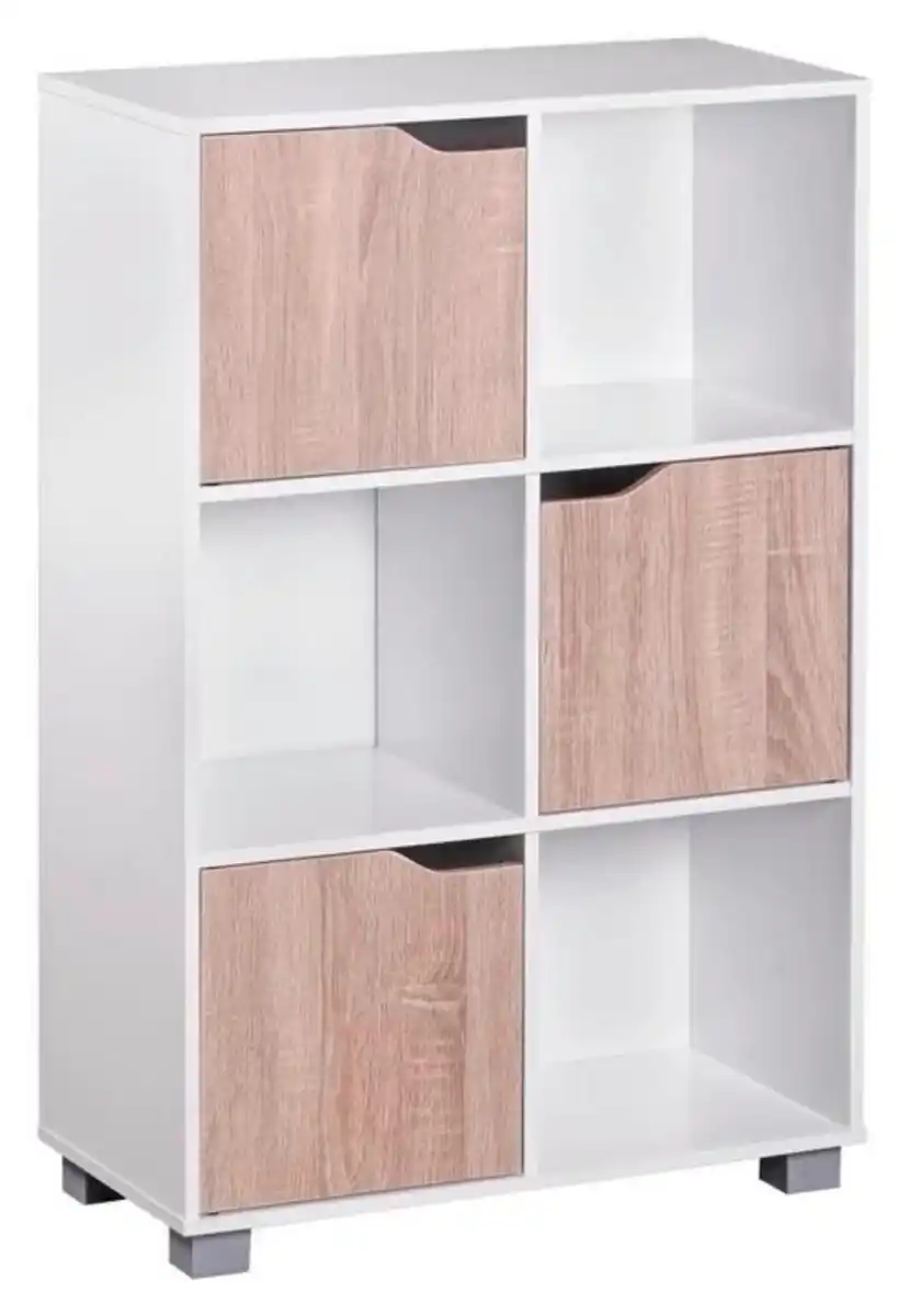 Bild 1 von Regal Samo ca.60x94x30cm Weiß/Eichefarben, Weiß, Eichefarben