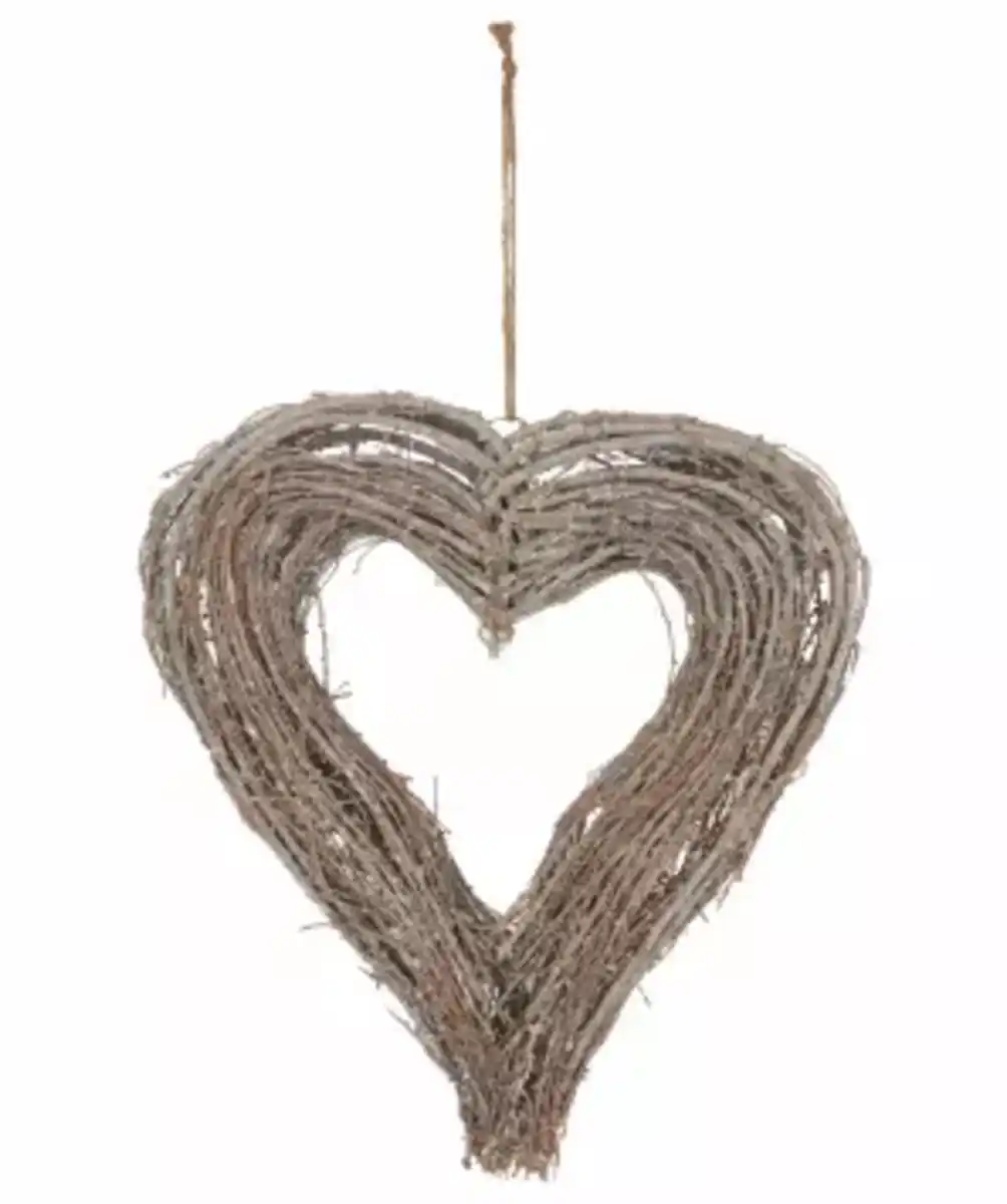 Bild 1 von Weidenherz zum Aufhängen, weiß