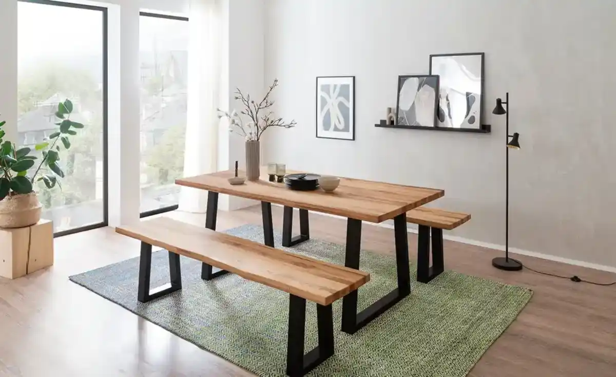 Bild 1 von Woodford Kufentisch massiv Malaisa ¦ holzfarben ¦ Maße (cm): B: 90 H: 76 Tische > Esstische - Möbel Kraft