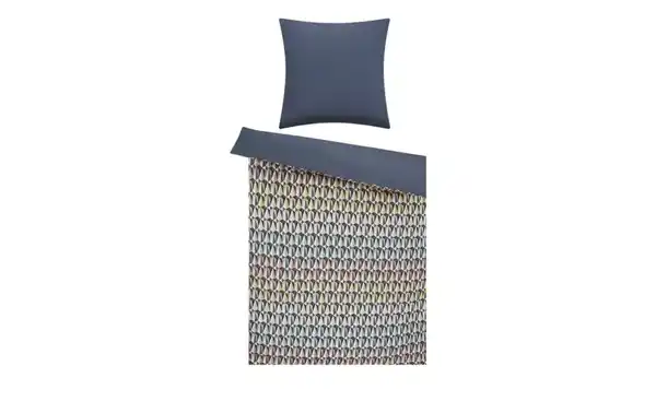 Bild 2 von como Satin Wende-Bettwäsche  New Retro ¦ blau ¦ Maße (cm): B: 135 Bettwaren > Bettwäsche-Sets > Ganzjahresbettwäsche - Möbel Kraft