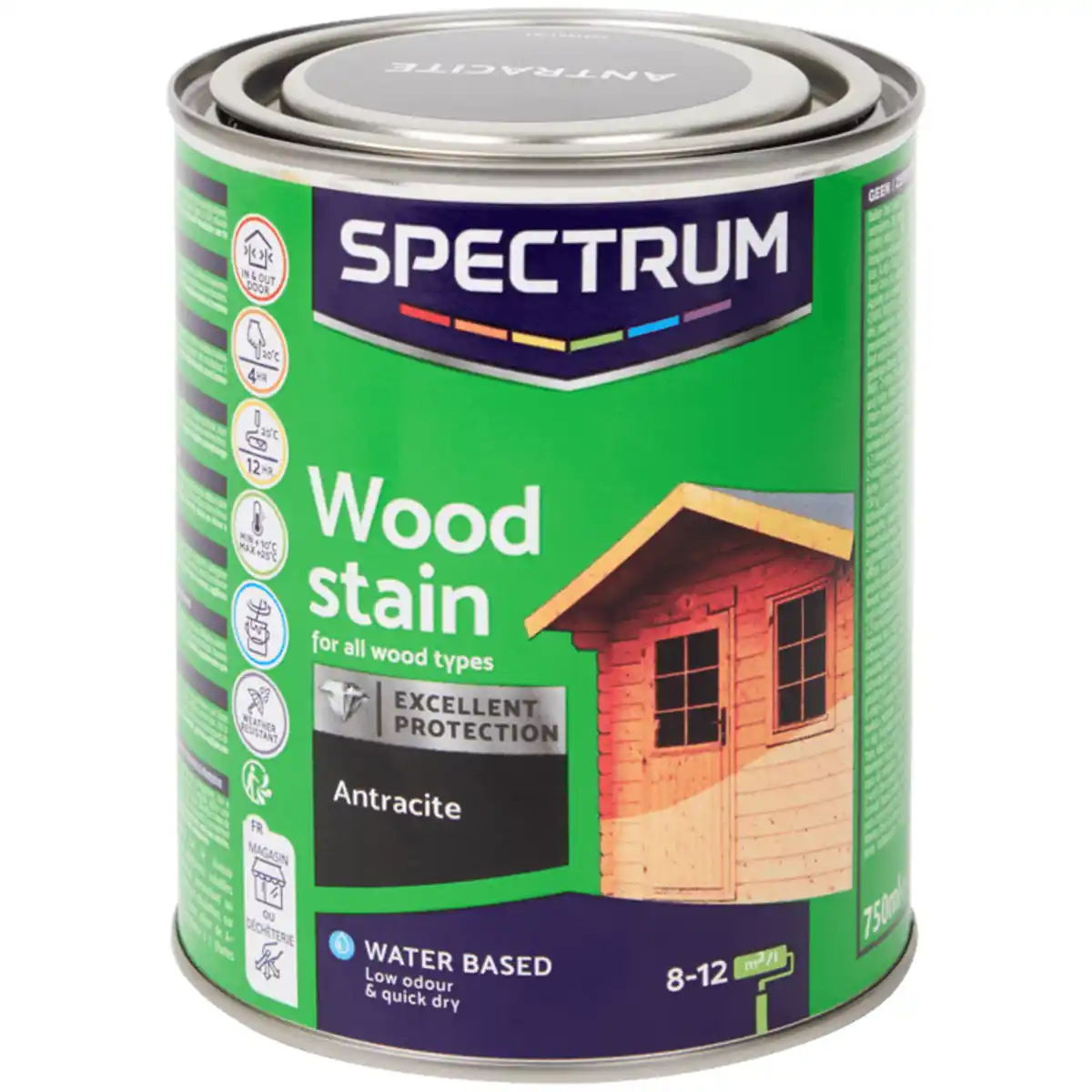 Bild 1 von Spectrum Deckende Holzlasur Anthrazit