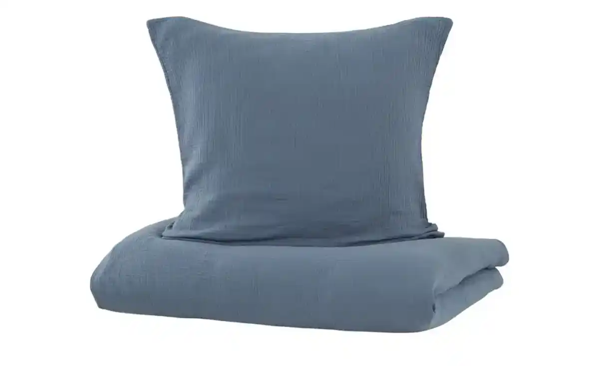 Bild 3 von como Musselin Bettwäsche   ¦ blau ¦ Maße (cm): B: 135 Bettwaren > Bettwäsche-Sets > Ganzjahresbettwäsche - Möbel Kraft