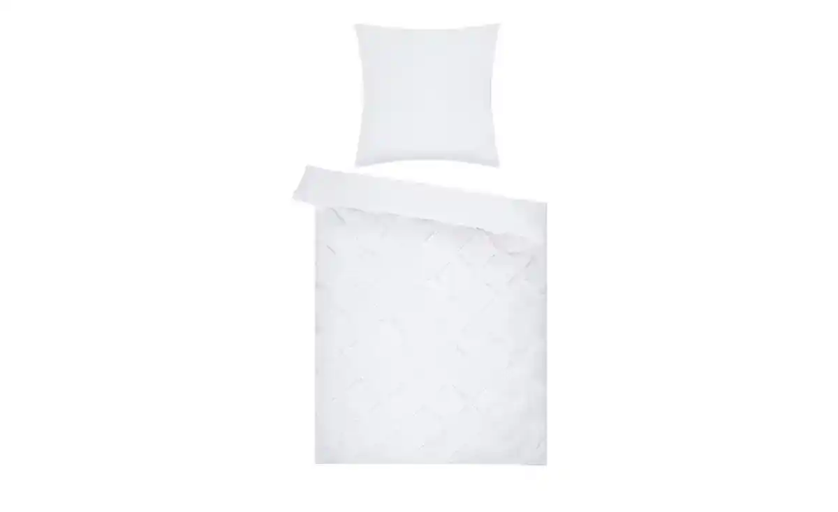Bild 2 von Satin-Wendebettwäsche   ¦ weiß ¦ Maße (cm): B: 135 Bettwaren > Bettwäsche-Sets > Ganzjahresbettwäsche - Möbel Kraft