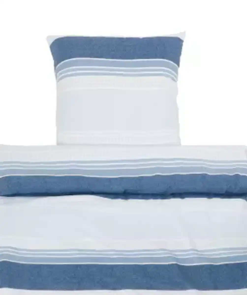 Bild 1 von Polycotton-Bettwäsche mit Streifen, blau