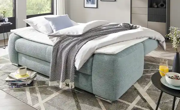 Bild 3 von bobb Schlafsofa mit Boxspringpolsterung  Viannie de Luxe ¦ blau ¦ Maße (cm): B: 210 H: 92 T: 108.0 Polstermöbel > Sofas > 2-Sitzer - Möbel Kraft