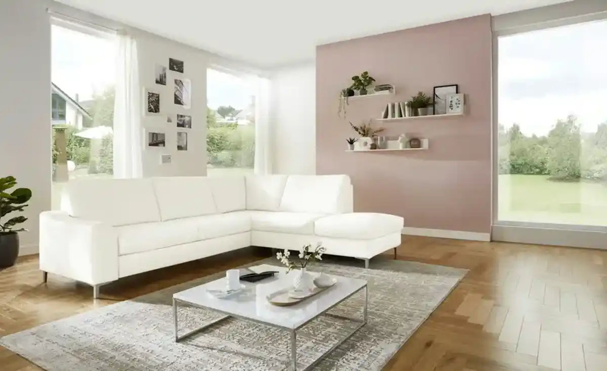 Bild 1 von Kollektion Kraft Ecksofa  Lea ¦ weiß ¦ Maße (cm): B: 271 H: 92 T: 235.0 Polstermöbel > Sofas > Ecksofas - Möbel Kraft