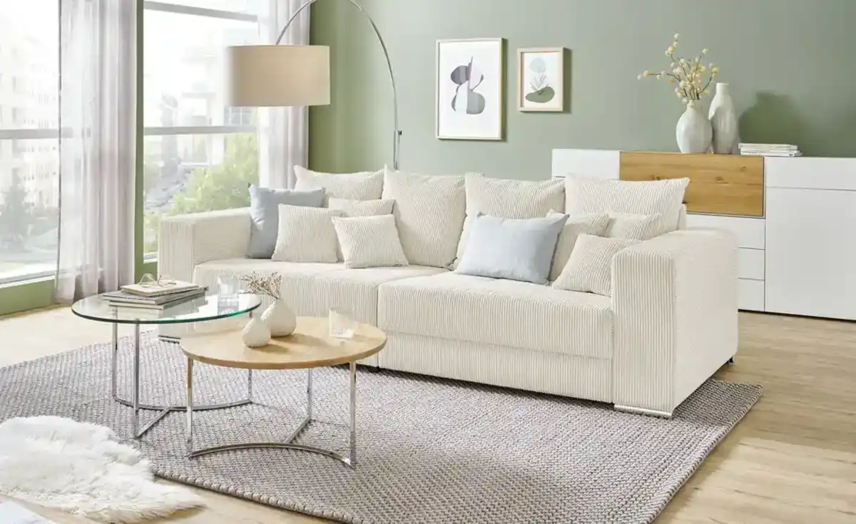 Bild 1 von Primo Bigsofa aus Cordstoff Ricardo ¦ creme ¦ Maße (cm): B: 262 H: 85 T: 111.0 Polstermöbel > Sofas > 3-Sitzer - Möbel Kraft