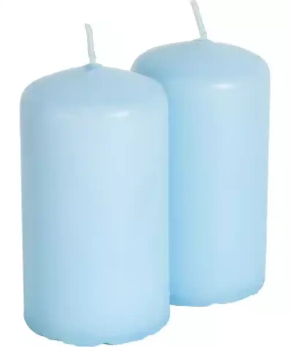 Bild 1 von Stumpenkerzen Frühling, hellblau