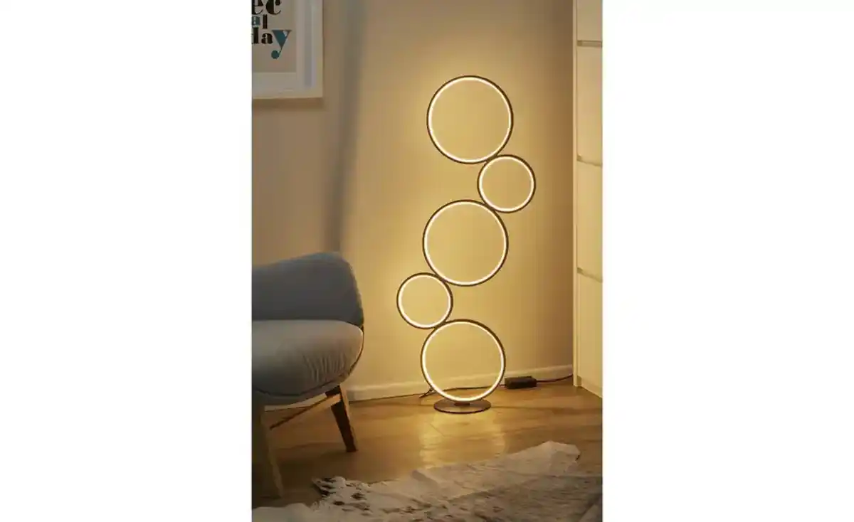 Bild 1 von Trio LED-Stehleuchte  Schwarz  Kreise   ¦ schwarz ¦ Maße (cm): B: 47 H: 115 T: 20.0 Lampen & Leuchten > LED-Leuchten > LED-Stehlampen - Möbel Kraft
