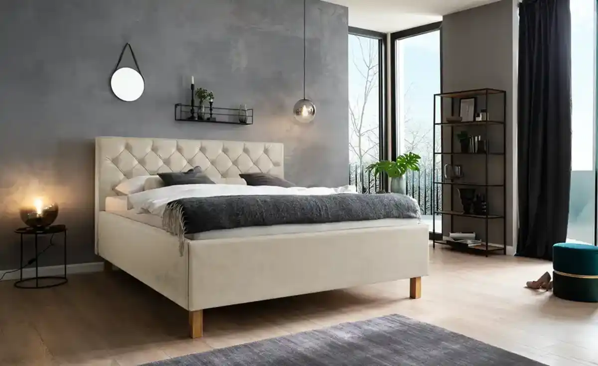 Bild 1 von Polsterbettgestell mit Bettkasten  ¦ beige ¦ Maße (cm): B: 190 H: 120 Betten > Doppelbetten - Möbel Kraft