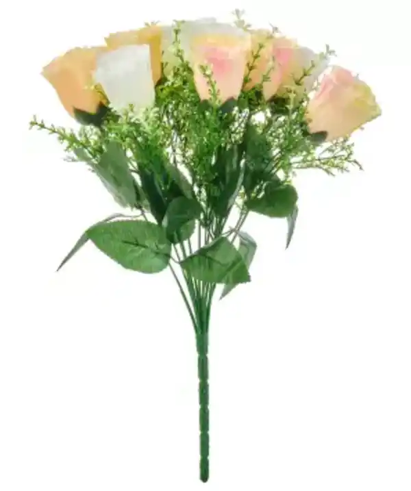 Bild 1 von Kunstblumenstrauß, apricot/weiß