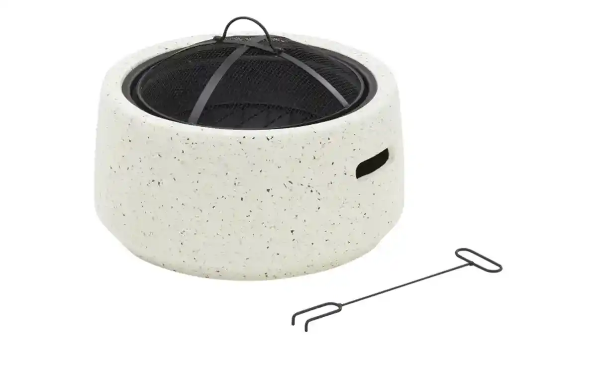 Bild 3 von Feuerstelle  Almeria ¦ weiß ¦ Magnesia,Stahl ¦ Maße (cm): H: 23,5  Ø: 48.0 Dekoration > Gartendekoration - Möbel Kraft