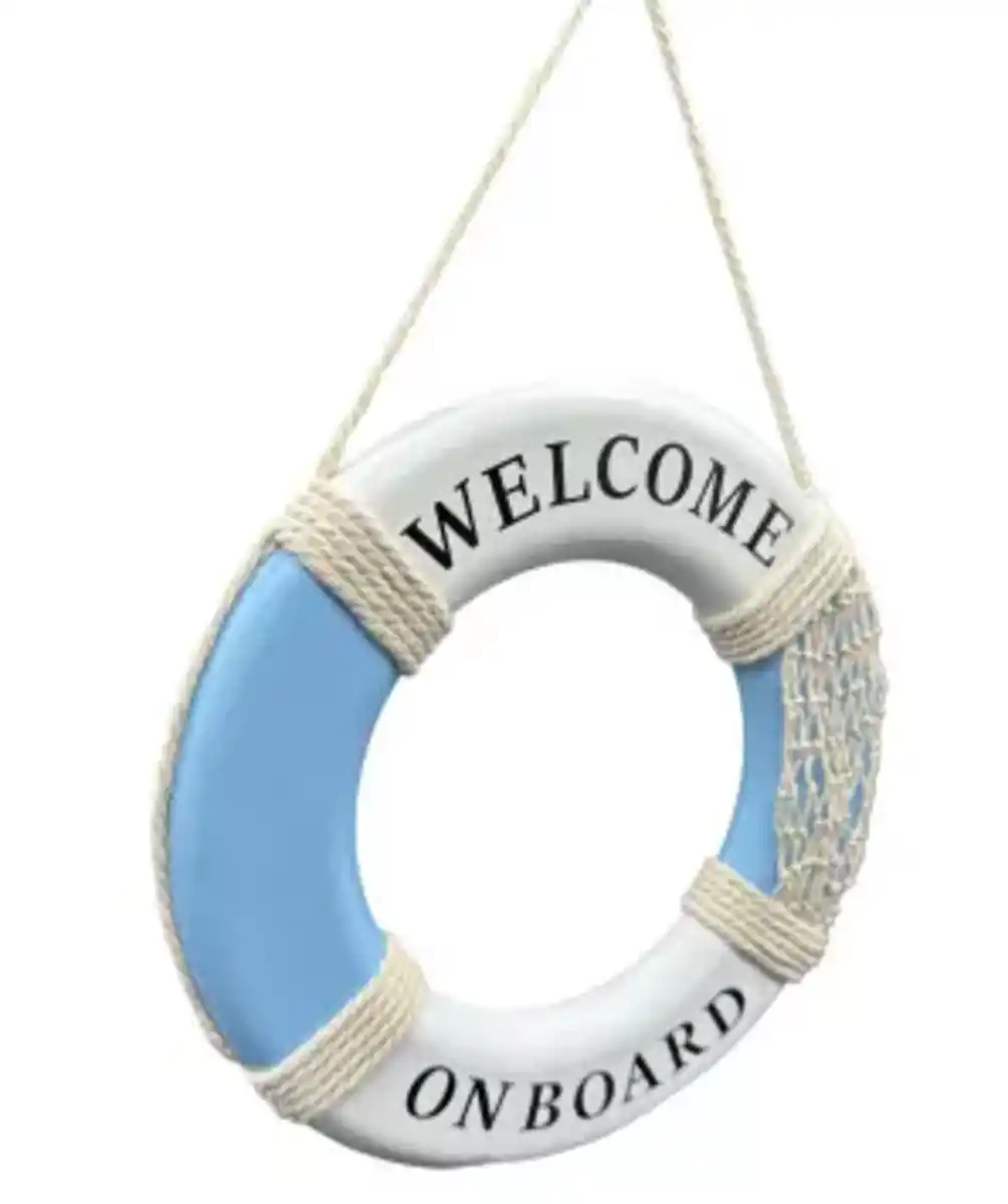 Bild 1 von Maritimer Deko-Rettungsring, weiß/blau