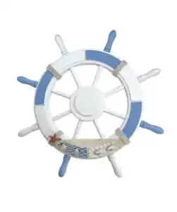 Maritimes Deko-Steuerrad, blau