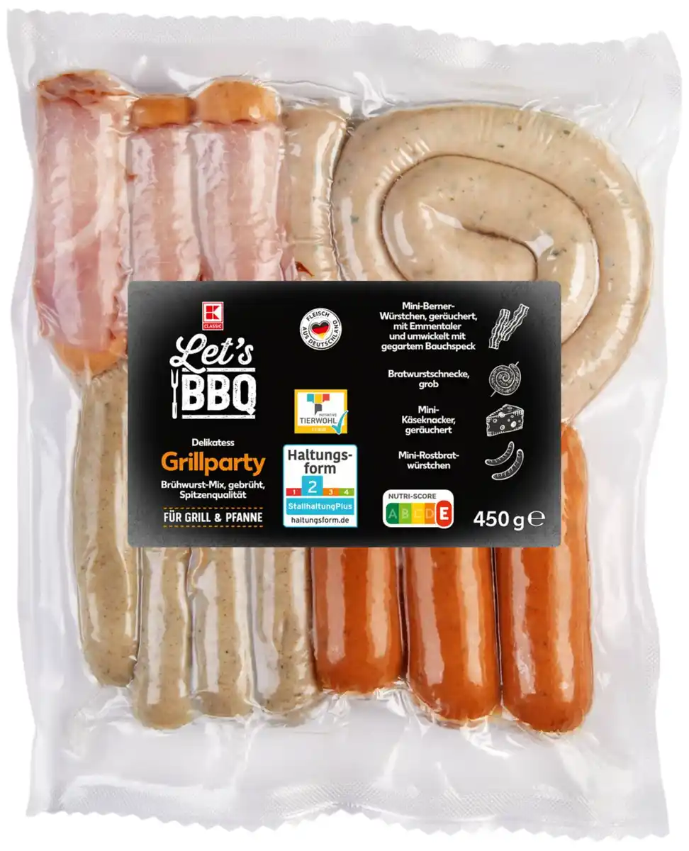 Bild 1 von K-CLASSIC Grillparty Brühwurst-Mix, 450-g-Packg.