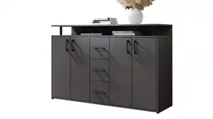 Highboard 4 Türen 3 Schubladen Anthrazit 139 cm - DRIFT