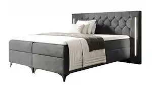 Boxbett 180 x 200 cm mit Bettkasten Anthrazit Samt - CALIFORNIA