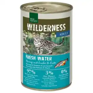 REAL NATURE WILDERNESS Adult Fresh Water, Hering mit Lachs und Ente 6x400 g