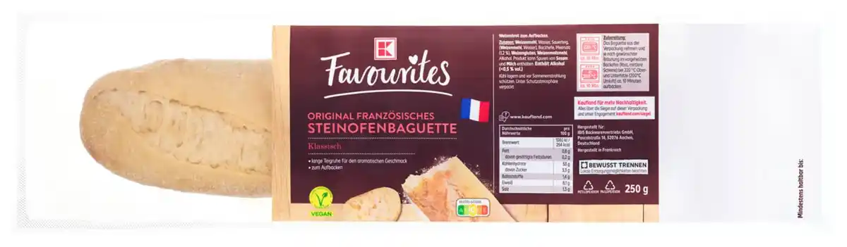 Bild 1 von K-FAVOURITES Steinofenbaguette, 250-g-Stück