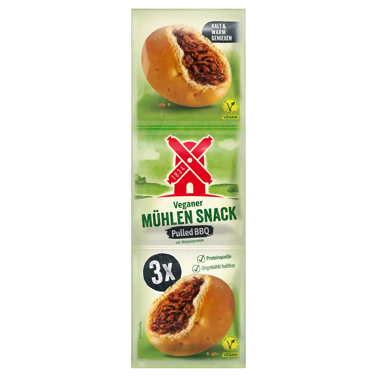 Bild 1 von Rügenwalder Mühle Veganer Mühlen Snack Paulled Pork 3x 40G