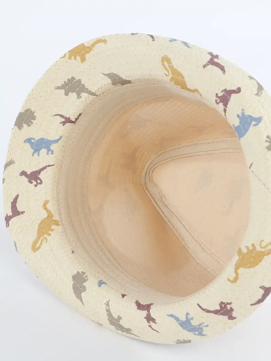 Bild 3 von Jungen Strohhut mit Dinoprint Weiß