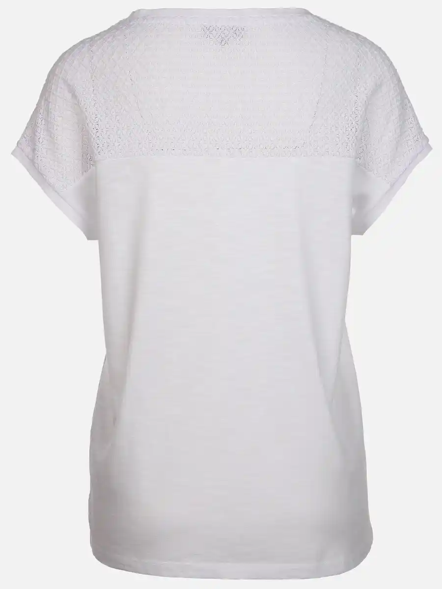 Bild 2 von Damen Shirt mit Spitze Weiß