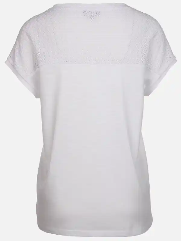Bild 2 von Damen Shirt mit Spitze Weiß