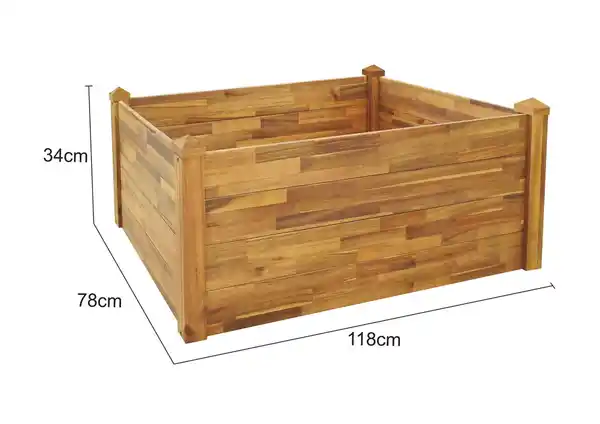 Bild 2 von Holz Pflanzkübel, Pflanzkübel, Blumenkasten, Blumenkübel 118 x 78 x 34 cm FSC braun