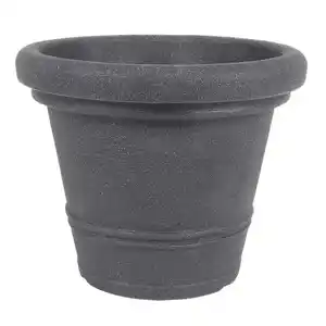 Pflanztopf Siena Rillen 34x28cm Anthrazit