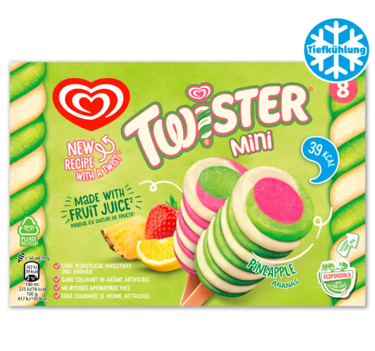 Bild 1 von LANGNESE Stieleis Mini Twister Pineapple*