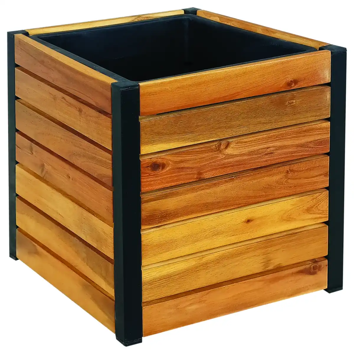 Bild 1 von Holz Pflanzkübel, Pflanzkübel, Blumenkasten, Blumenkübel 33,5 x 33,5 x 32 cm FSC braun