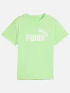 Kinder T-Shirt mit Logoprint Grün