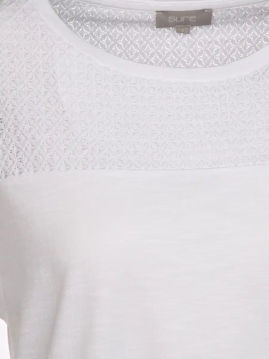 Bild 3 von Damen Shirt mit Spitze Weiß