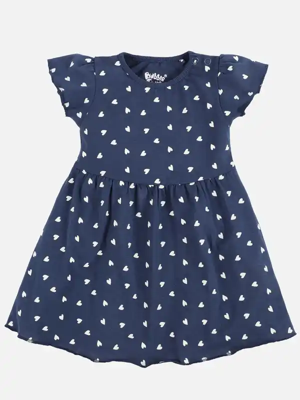 Bild 1 von Baby Mädchenkleid mit Alloverprint Blau