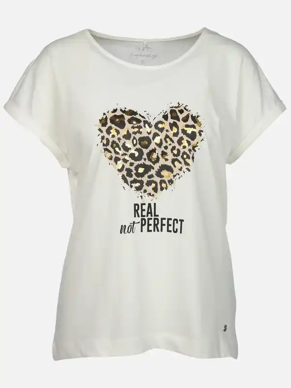 Bild 1 von Damen Shirt mit Foliendruck Weiß