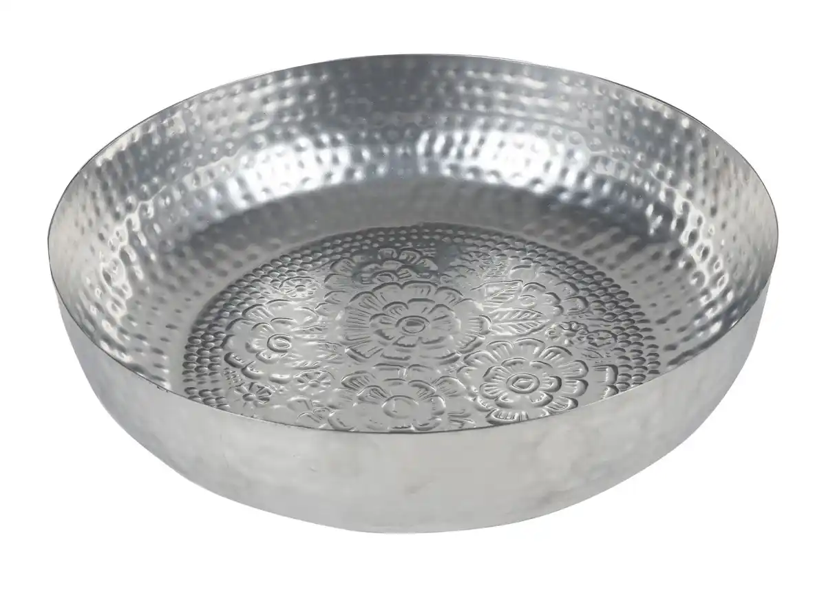 Bild 1 von Deko-Metallschale mit Hammerschlagoptik 37x10cm Silber