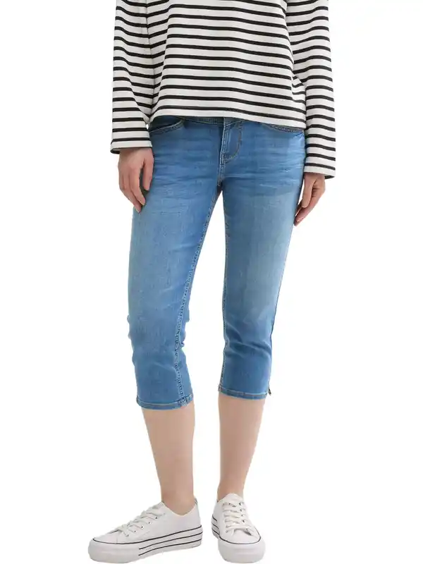 Bild 2 von Damen Slim Fit Capri Jeans Blau