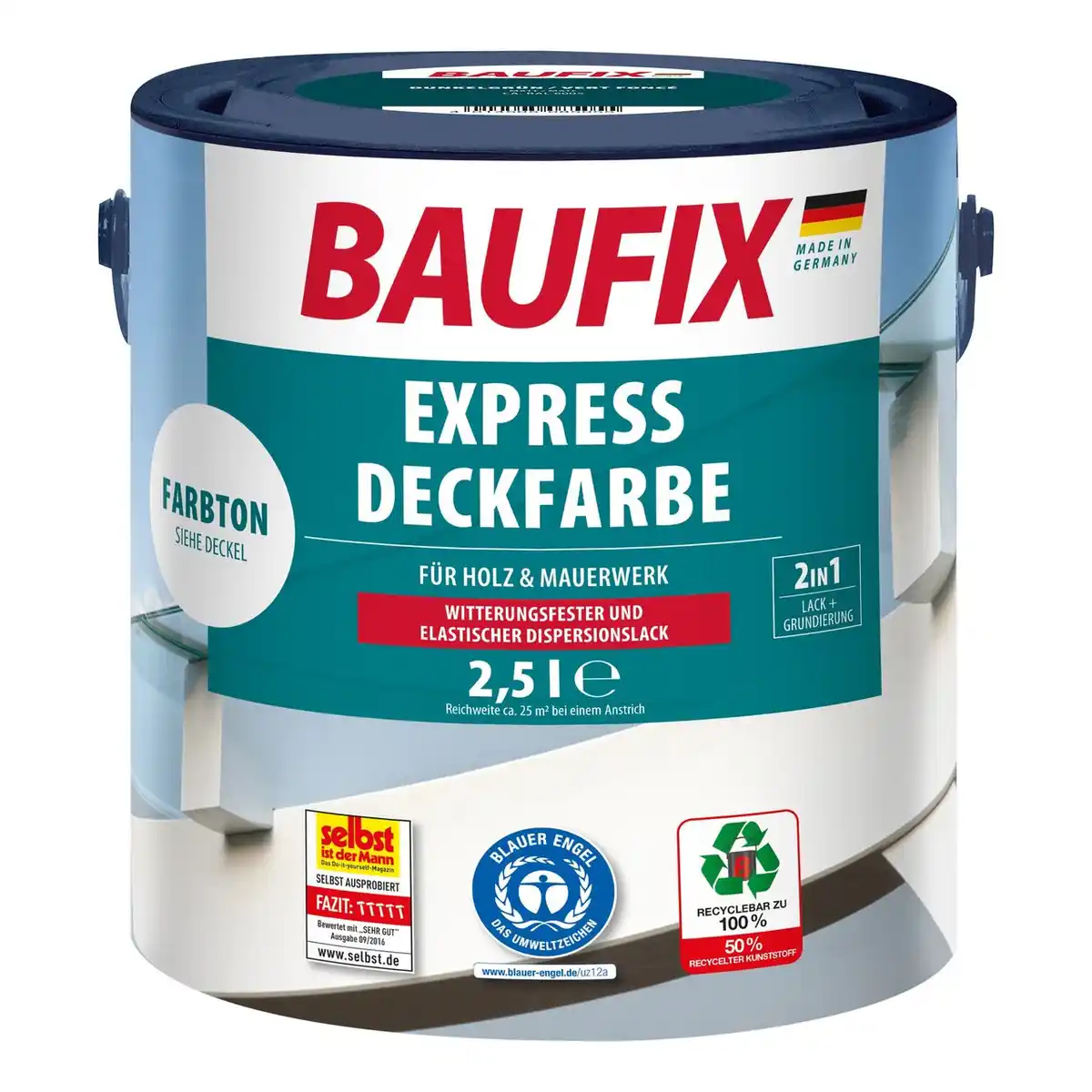 Bild 1 von 2in1 Express Deckfarbe  2,5 Liter Dunkelgrün