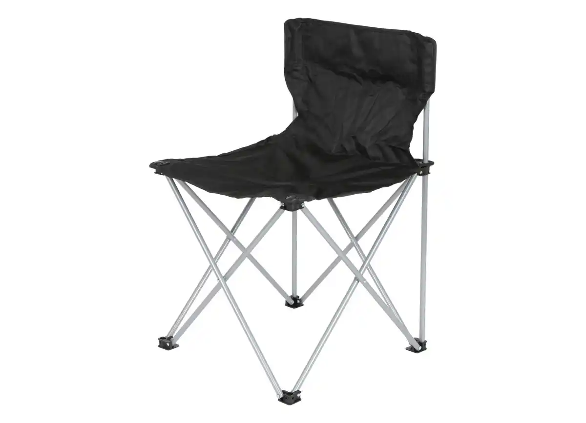 Bild 1 von Campingstuhl Schwarz Zusammenfaltbarer Campingsessel in einer praktischen Tragetasche.