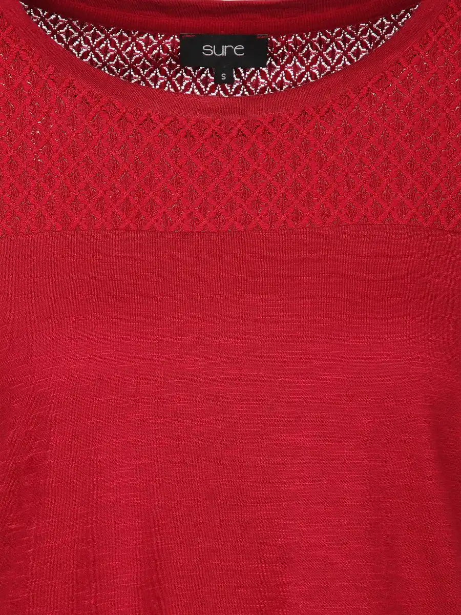 Bild 3 von Damen Shirt mit Spitze Rot