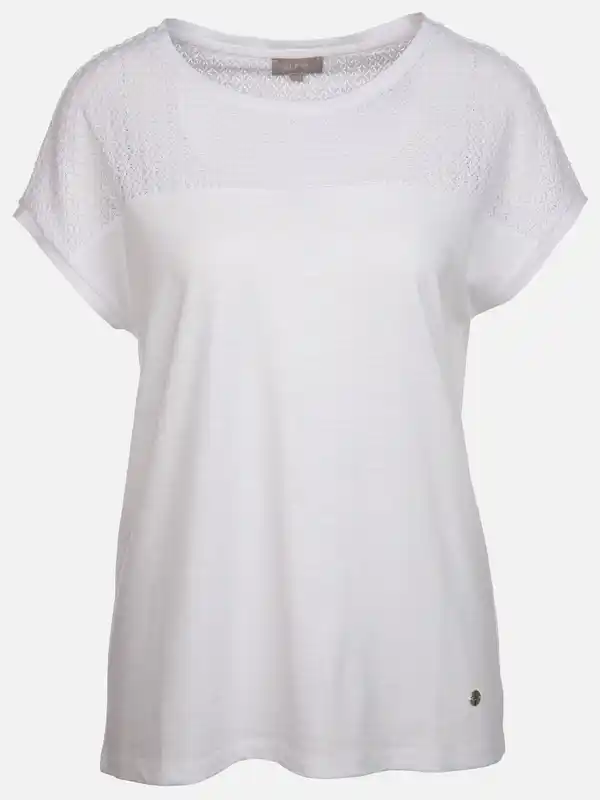 Bild 1 von Damen Shirt mit Spitze Weiß