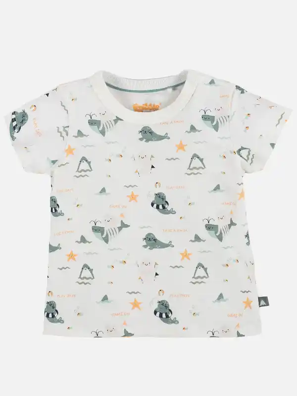 Bild 1 von Baby Jungen Shirt mit Alloverprint Weiß